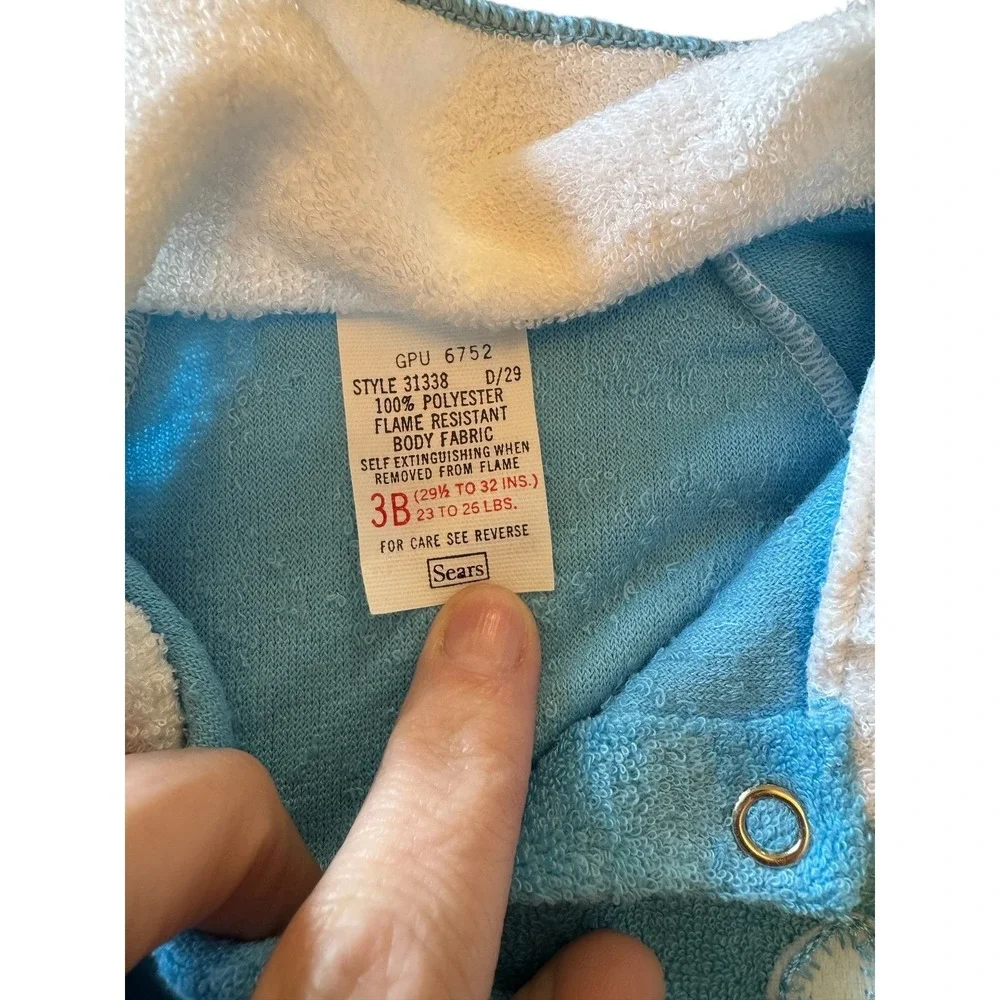 Vintage Baby Sleeper Pajamas Terry Cloth Retro Nursery‎ Decor Boy Bundle Romper
